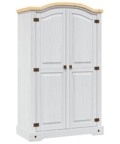 vidaXL Kledingkast met 2 deuren Mexicaans grenenhout Corona-stijl wit