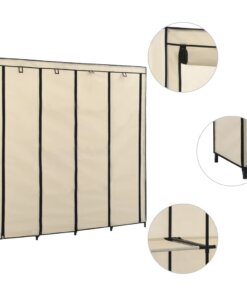 vidaXL Kledingkast met 4 vakken 175x45x170 cm crème