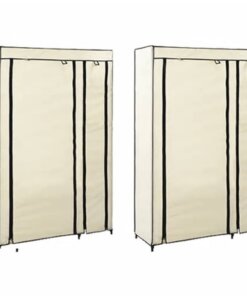 vidaXL Kledingkasten opvouwbaar 2 st 110x45x175 cm stof crème