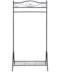 vidaXL Kledingrek staal zwart