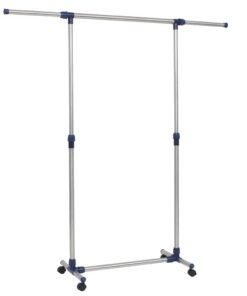 vidaXL Kledingrek verstelbaar 165x44x150 cm roestvrij staal zilver