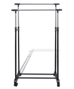 vidaXL Kledingrekken verstelbaar 2 st met 2 ophangrails