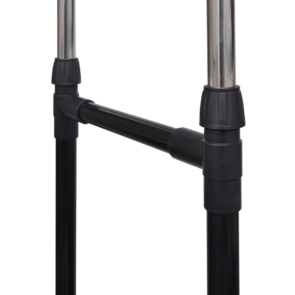 vidaXL Kledingrekken verstelbaar 2 st met 2 ophangrails - Afbeelding 5