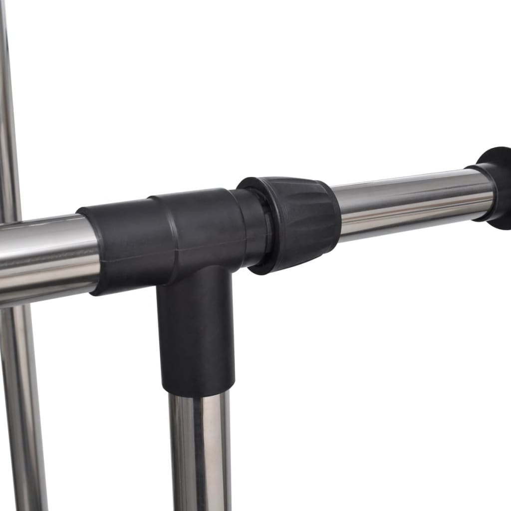 vidaXL Kledingrekken verstelbaar 2 st met 2 ophangrails - Afbeelding 6