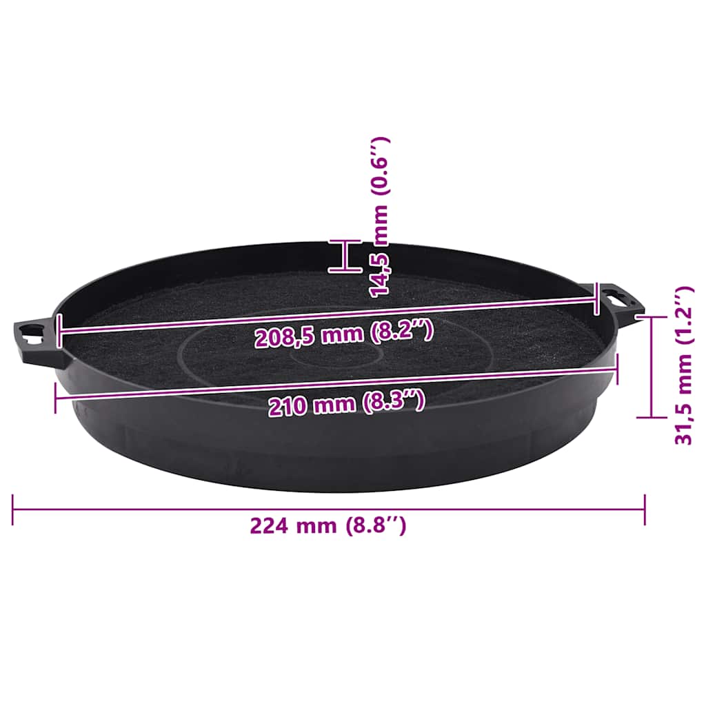 vidaXL Koolstoffilters voor afzuigkap 2 st 210 mm - Image 7