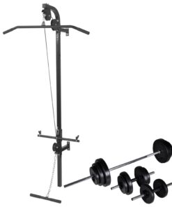 vidaXL Krachttoren voor aan de wand met halterset 30