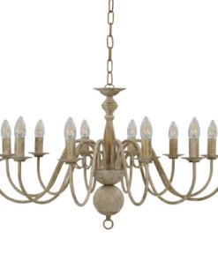 vidaXL Kroonluchter 12xE14 antiekwit