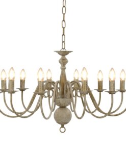 vidaXL Kroonluchter 12xE14 antiekwit