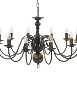 vidaXL Kroonluchter 12xE14 antiekzwart