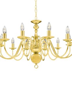 vidaXL Kroonluchter 12xE14 goudkleurig