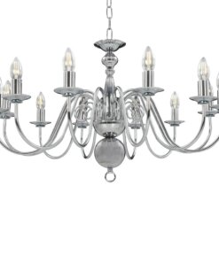 vidaXL Kroonluchter 12xE14 zilverkleurig