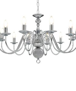 vidaXL Kroonluchter 12xE14 zilverkleurig