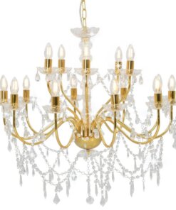 vidaXL Kroonluchter 2-laags 15xE14 goudkleurig