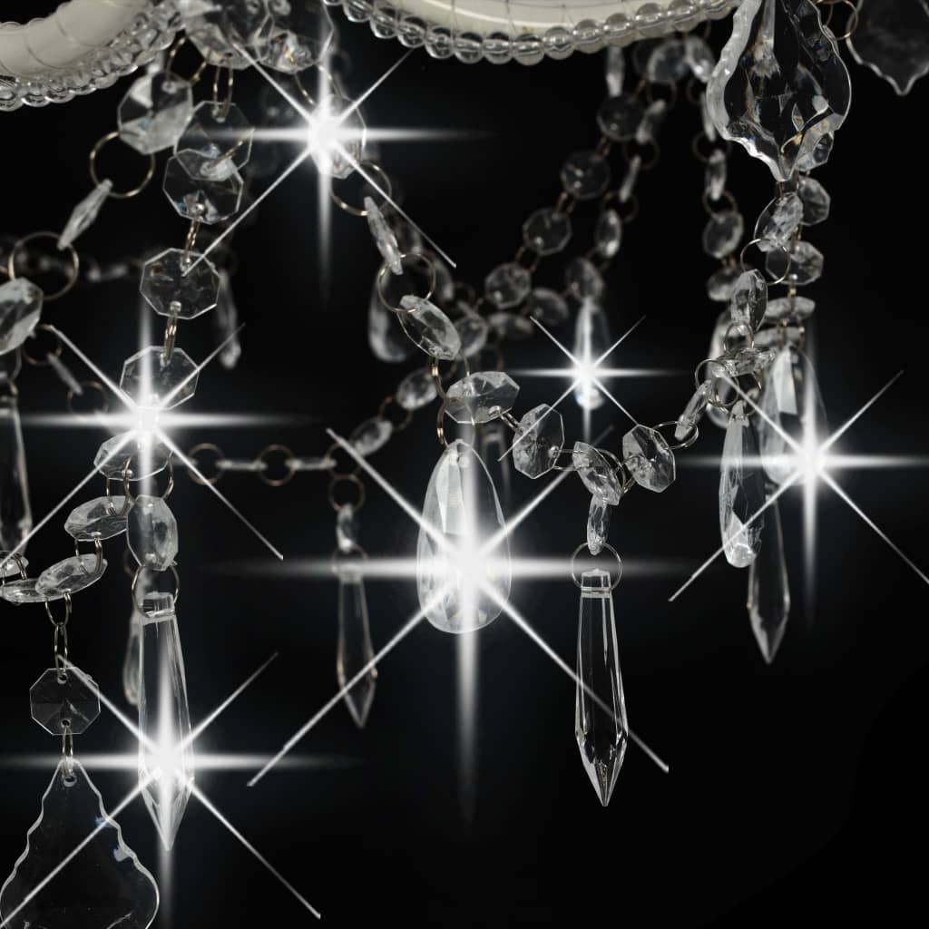 vidaXL Kroonluchter 2-laags 15xE14 wit - Afbeelding 6