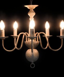 vidaXL Kroonluchter 5xE14 antiekwit