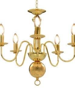 vidaXL Kroonluchter 5xE14 goudkleurig