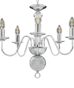 vidaXL Kroonluchter 5xE14 zilverkleurig