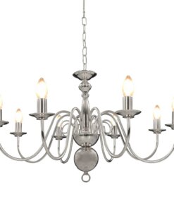 vidaXL Kroonluchter 8xE14 zilverkleurig