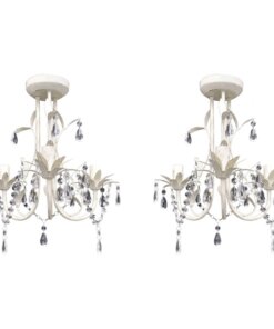 vidaXL Kroonluchters kristal 2 st elegant wit