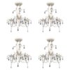 vidaXL Kroonluchters kristal 4 st elegant wit