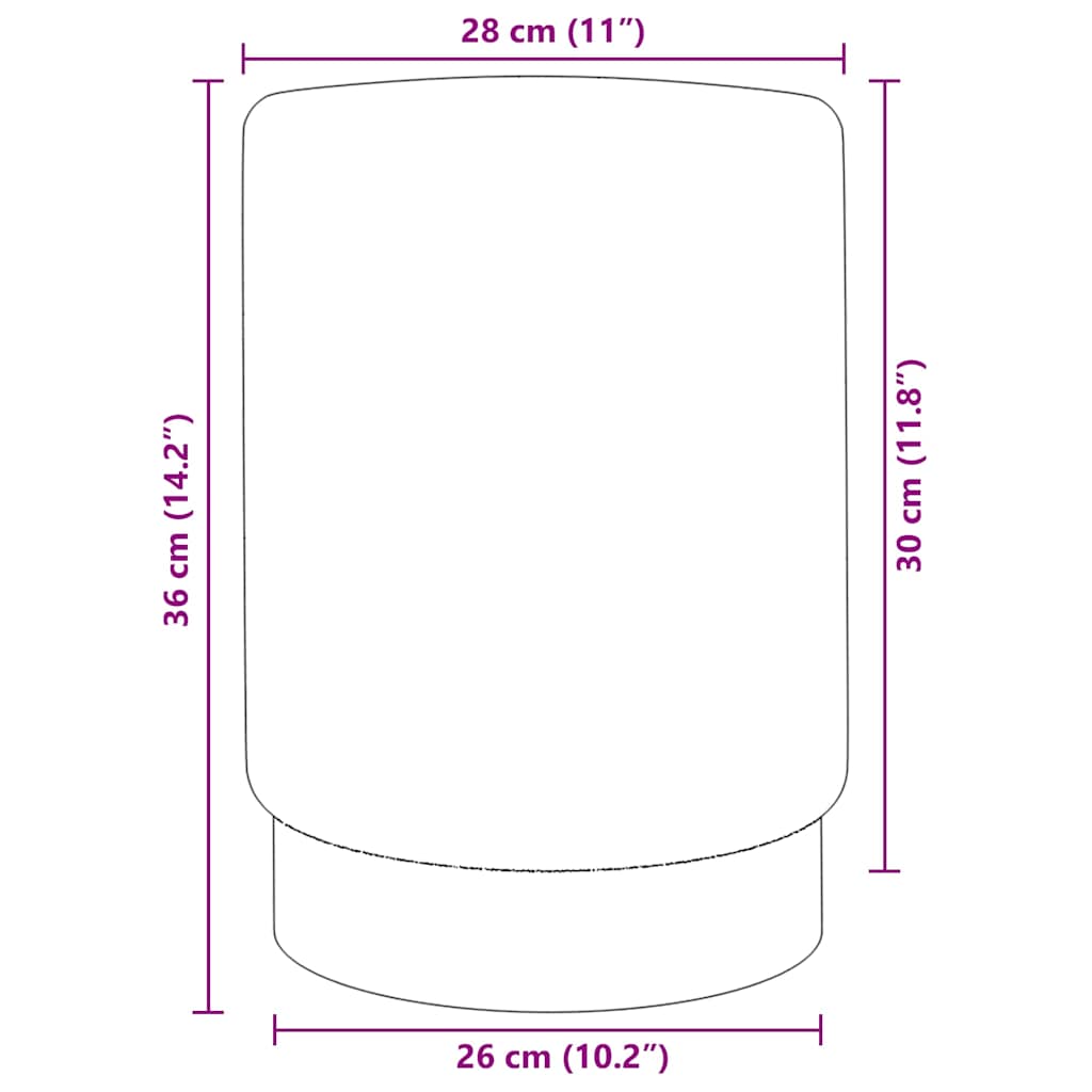 vidaXL Kruk fluweel 28 x 36 cm lichtblauw en goudkleurig - Afbeelding 4