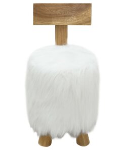 vidaXL Kruk massief teakhout wit