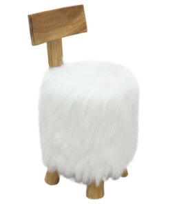 vidaXL Kruk massief teakhout wit