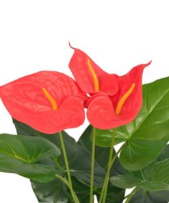 vidaXL Kunst anthurium plant met pot 45 cm rood en geel