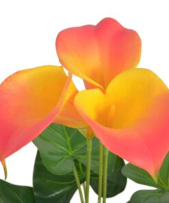 vidaXL Kunst calla lelie plant met pot 45 cm rood en geel