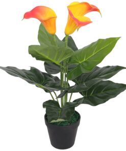 vidaXL Kunst calla lelie plant met pot 45 cm rood en geel