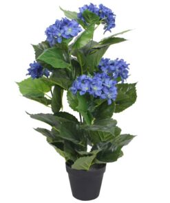 vidaXL Kunst hortensia plant met pot 60 cm blauw