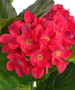 vidaXL Kunst hortensia plant met pot 60 cm rood