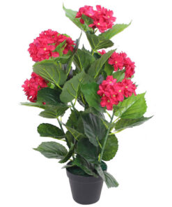 vidaXL Kunst hortensia plant met pot 60 cm rood