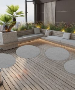 vidaXL Kunstgras met noppen rond 130 cm grijs