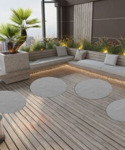 vidaXL Kunstgras met noppen rond 95 cm grijs