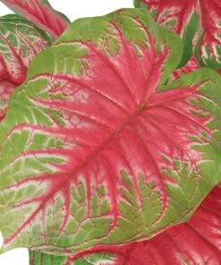 vidaXL Kunstplant caladium met pot 85 cm groen en rood