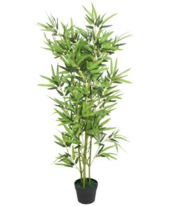vidaXL Kunstplant met pot bamboe 120 cm groen