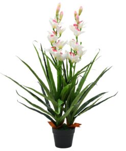 vidaXL Kunstplant met pot cymbidium orchidee 100 cm groen