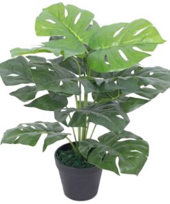 vidaXL Kunstplant met pot monstera 45 cm groen
