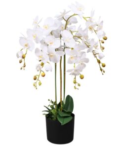 vidaXL Kunstplant met pot orchidee 75 cm wit