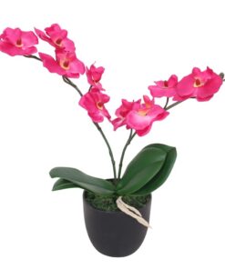 vidaXL Kunstplant orchidee met pot 30 cm rood