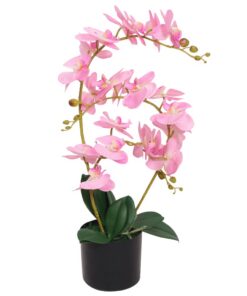 vidaXL Kunstplant orchidee met pot 65 cm roze