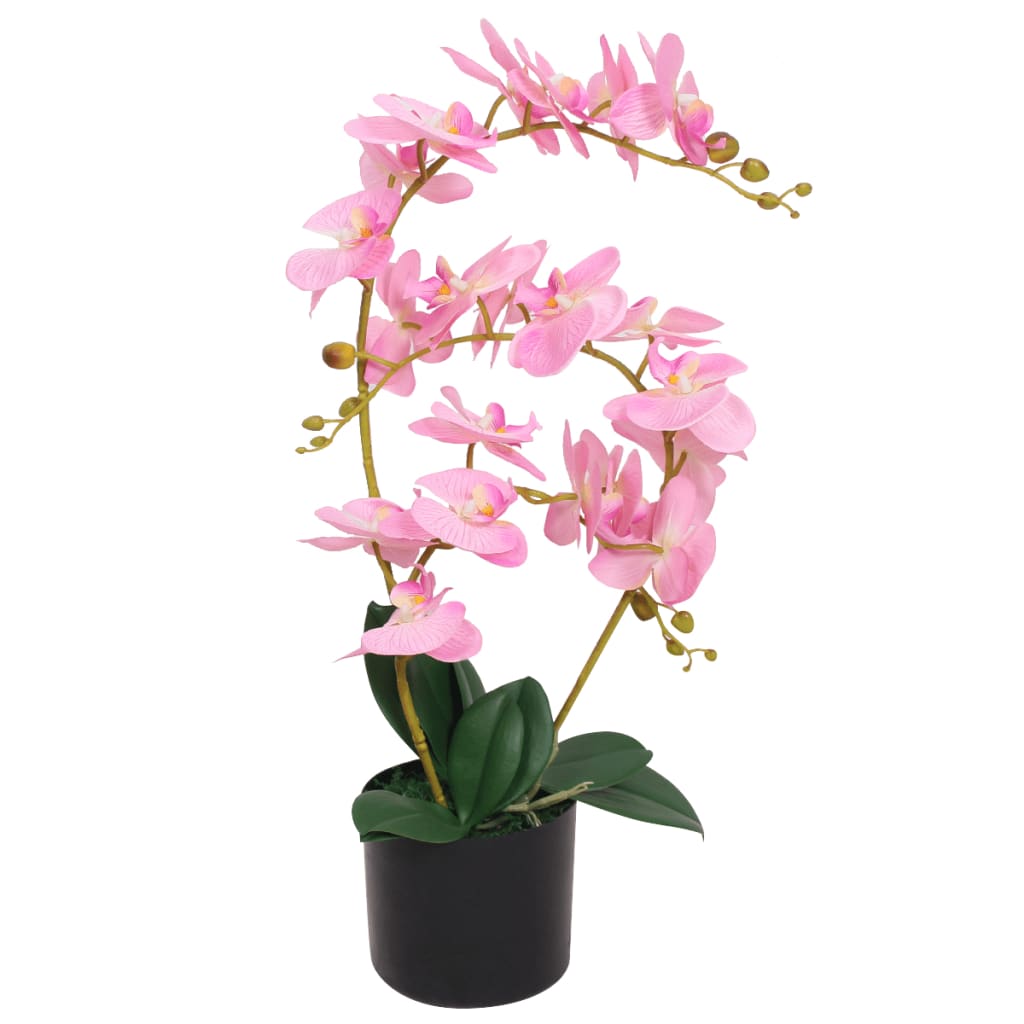 vidaXL Kunstplant orchidee met pot 65 cm roze