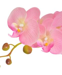 vidaXL Kunstplant orchidee met pot 75 cm roze