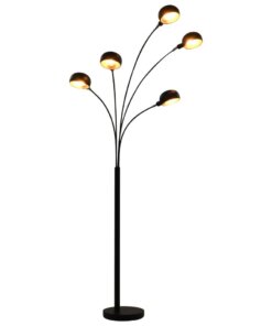 vidaXL Lamp staand 5xE14 200 cm zwart en goud