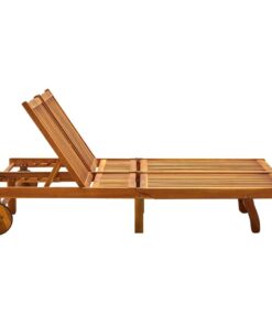 vidaXL Ligbed 2-persoons met kussens massief acaciahout