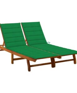 vidaXL Ligbed 2-persoons met kussens massief acaciahout