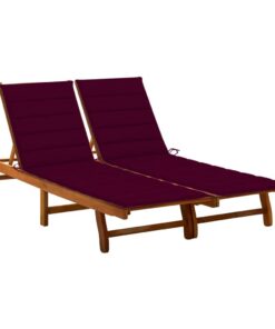 vidaXL Ligbed 2-persoons met kussens massief acaciahout