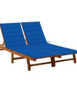 vidaXL Ligbed 2-persoons met kussens massief acaciahout