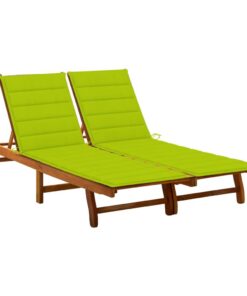 vidaXL Ligbed 2-persoons met kussens massief acaciahout